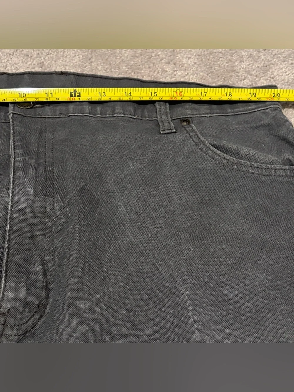 Genuine Dickies Mens Dark Gray Carpenter Straight Jeans Sz 40x32 Measured 40x30
